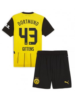 Otroški Nogometna dresi replika Borussia Dortmund Jamie Bynoe-Gittens #43 Domači 2024-25 Kratek rokav (+ hlače)